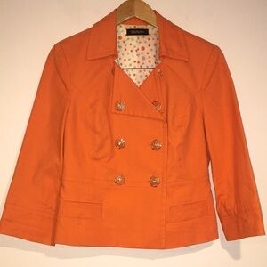 Ideology Orange Floral-button jacket Sz Medium
